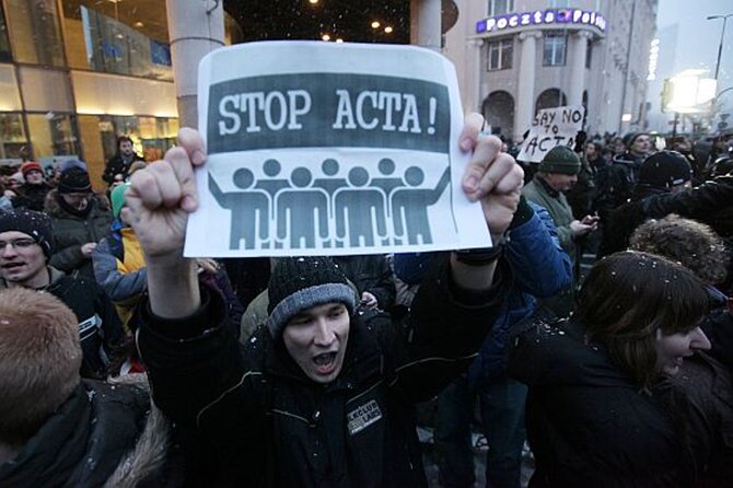 Polscy internauci protestuj� przeciw ACTA (fot. PAP/Pawe� Supernak)