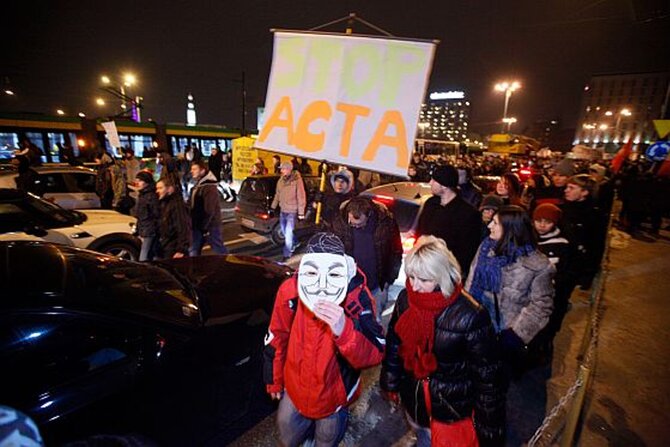 Protesty przeciwko ACTA, fot. PAP/Marek Zakrzewski 