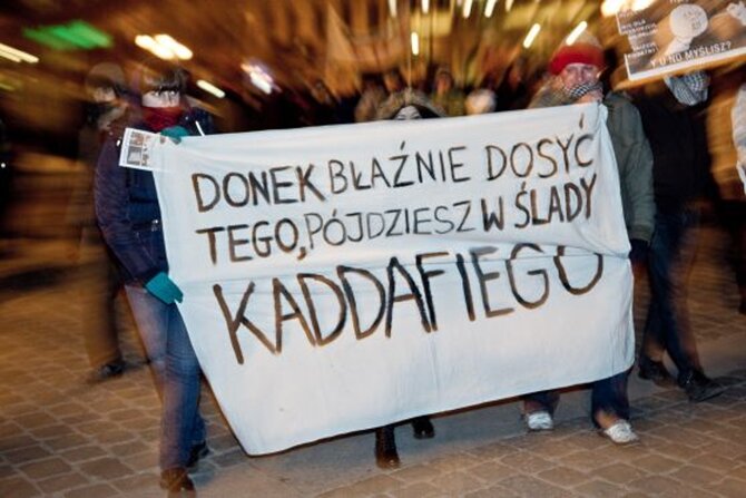 Od kilku dni w ca�ym kraju trwaj� protesty przeciwko przyst�pieniu Polski do ACTA (fot. PAP/Maciej Kulczy�ski)