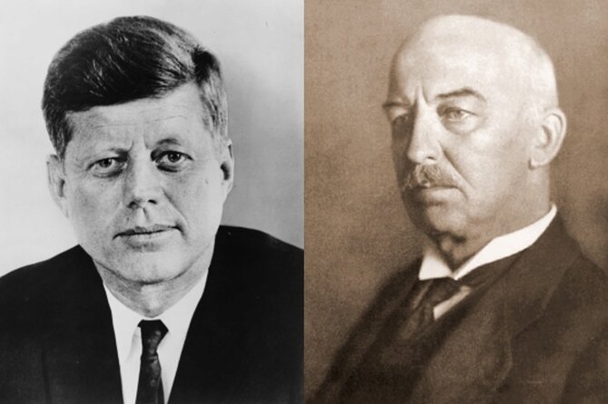 John Fitzgerald Kennedy i Gabriel Narutowicz (fot. Wikipedia)