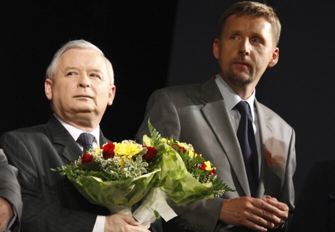 Jaros�aw Kaczy�ski i Marek Migalski (fot. FORUM)