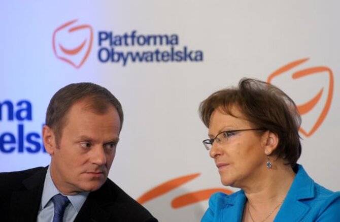 Donald Tusk i Ewa Kopacz, fot. A. Biedrzy�ski / Forum