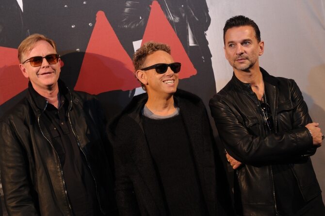 ZespĂłĹ Depeche Mode w komplecie (fot. Guibbaud Christophe / newspix.pl)