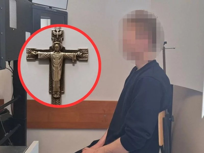 Jak w amoku. Rzucił się na zakonnicę, zerwał jej krzyż i rzucił na ulicę