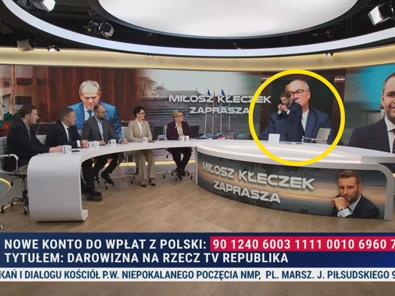Dziwne zachowanie w programie TV Republika. „Lewy, prawy, podbródkowy, szybki prawy sierpowy”