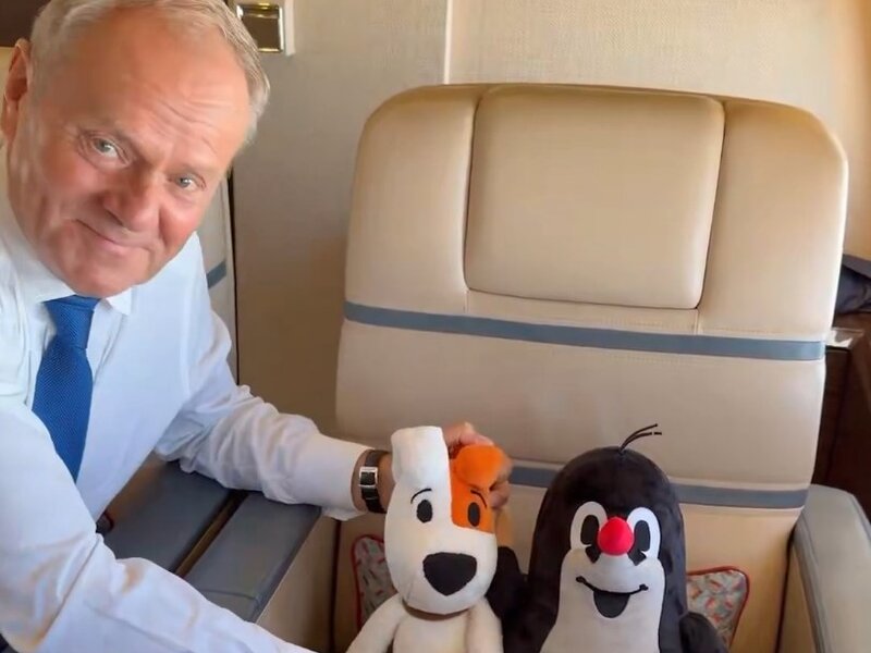 Reksio i Krecik w jednym samolocie z Tuskiem. Skąd ten pomysł?