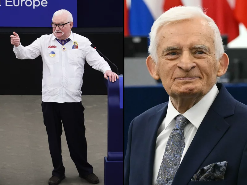 Wałęsa i Buzek w PE. Wręczono im wysokie odznaczenia