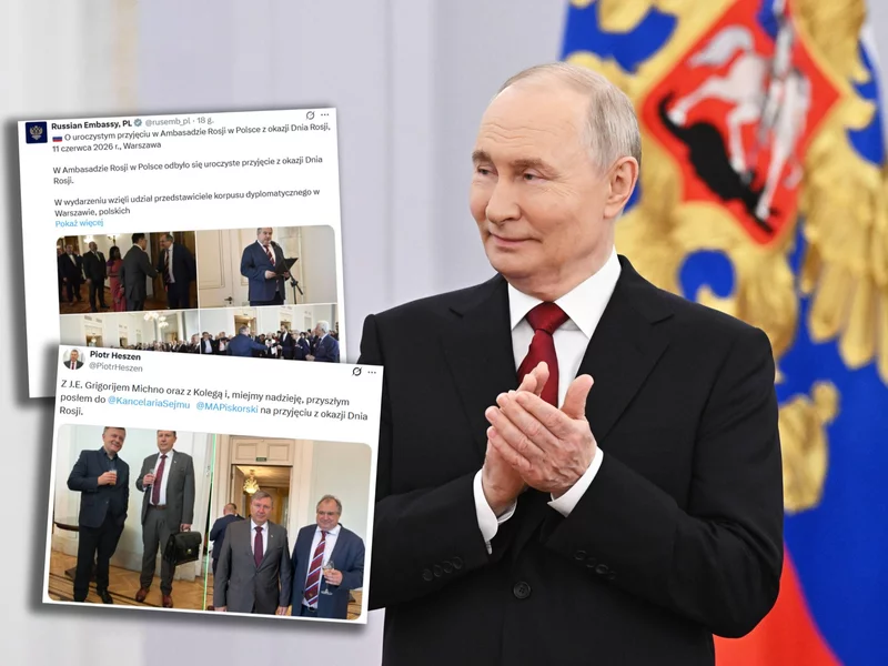 Polscy politycy świętowali na rosyjskim przyjęciu. Są związani z Braunem