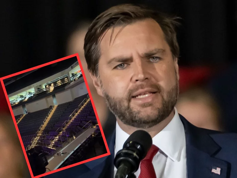 Nagranie z pustej hali szybko obiegło sieć. Garstka ludzi na spotkaniu z J.D. Vancem