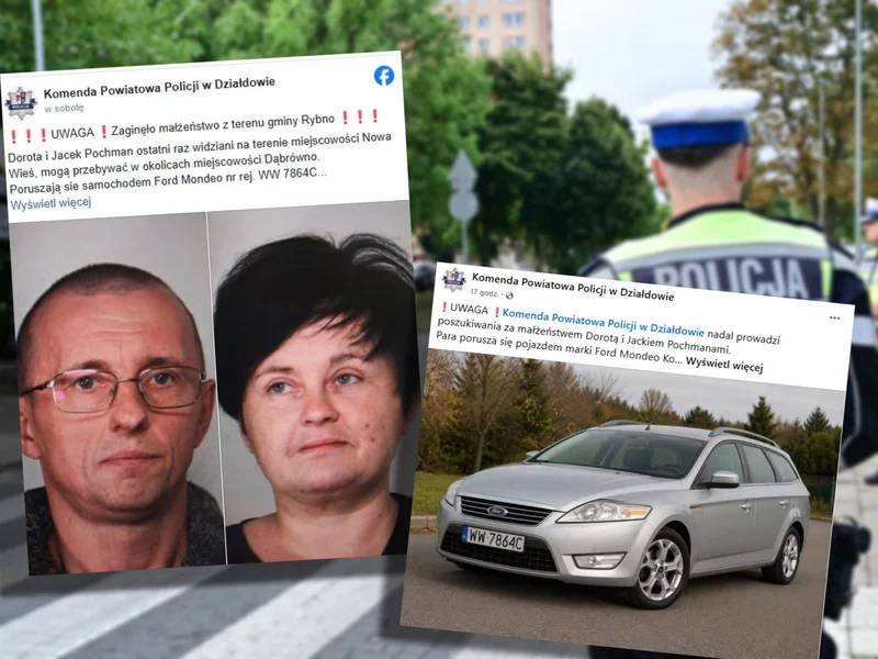 Pilne poszukiwania małżeństwa z Rybna. Opublikowali niepokojące wpisy i nagle zniknęli