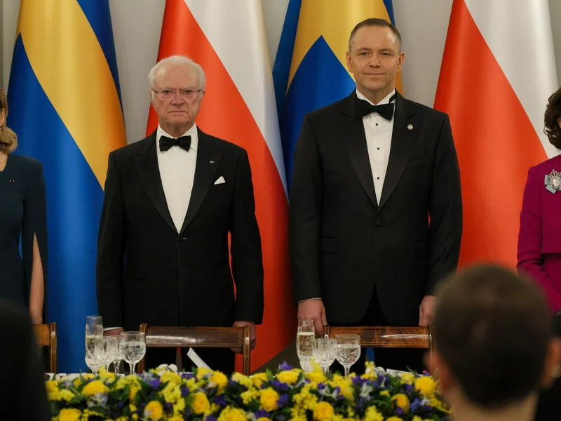 Nawrocka w blasku fleszy. Tak prezentowała się na spotkaniu z królem. Projektantka ocenia